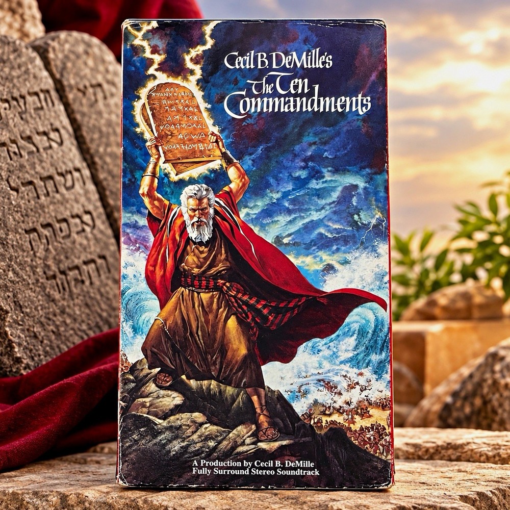 The Ten Commandments VHS 2 Tape Set 1956 Charlton Heston Cecil B DeMille Tested